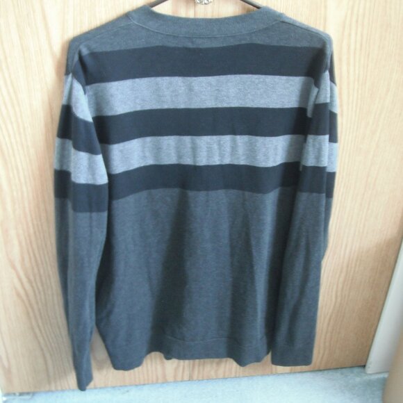 Refectory London Men Gray Black Knit Sweater Size XL 100% Cotton - Picture 2 of 7